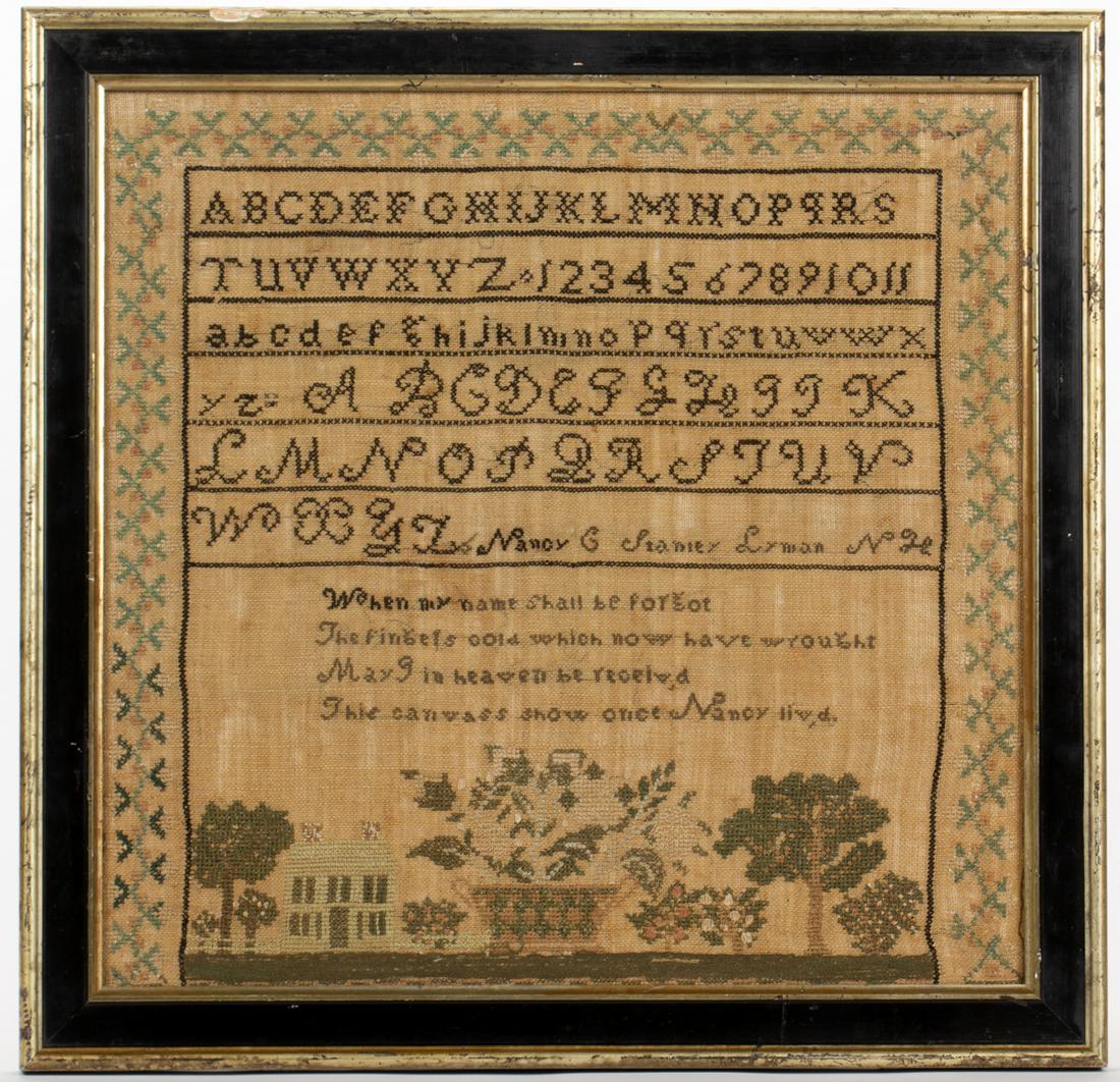 LYMAN, NEW HAMPSHIRE NEEDLEWORK SAMPLER (1 of 3)