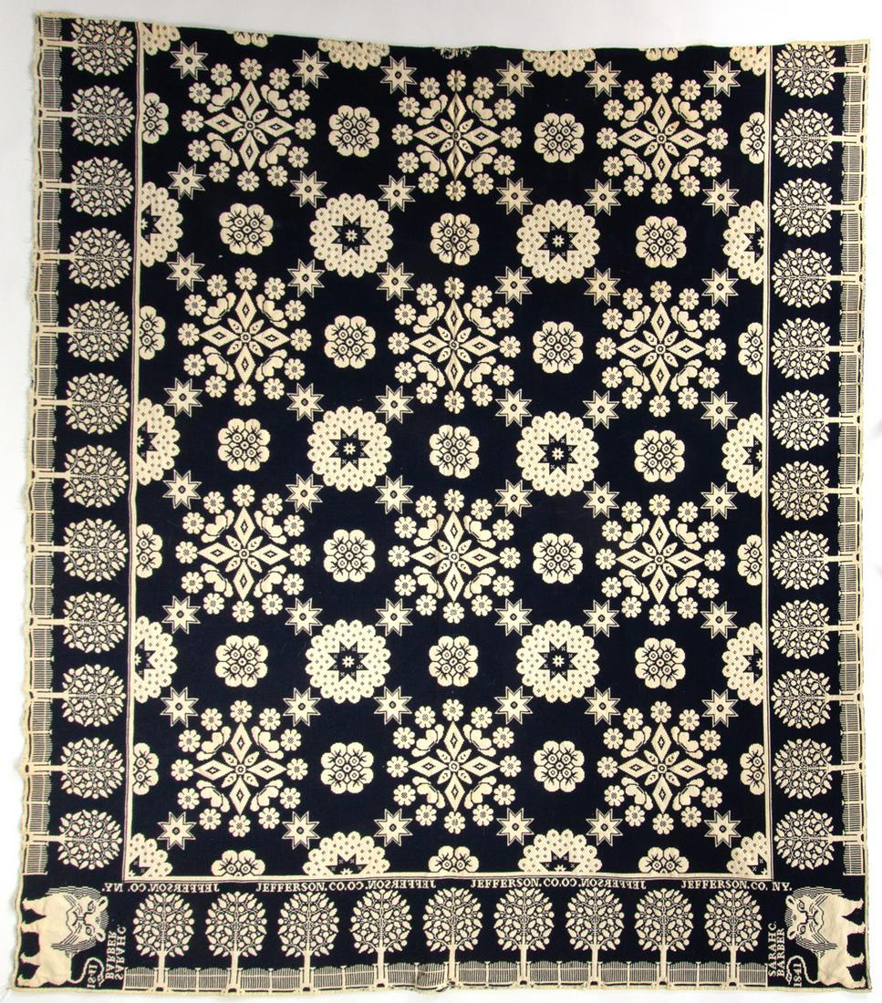 JEFFERSON CO., NEW YORK DATED DOUBLE WEAVE COVERLET (1 of 6)
