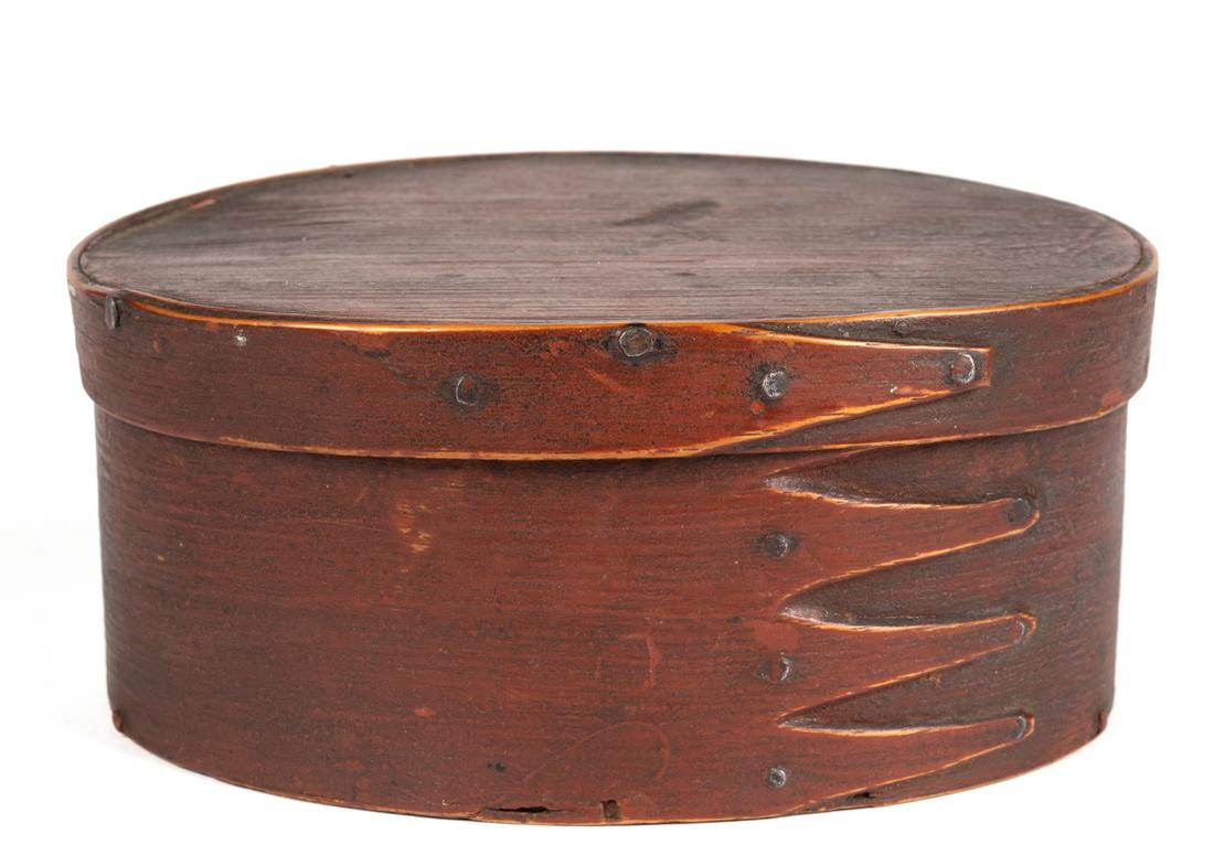 SHAKER PAINTED FOUR-FINGER BENTWOOD BOX (1 of 7)