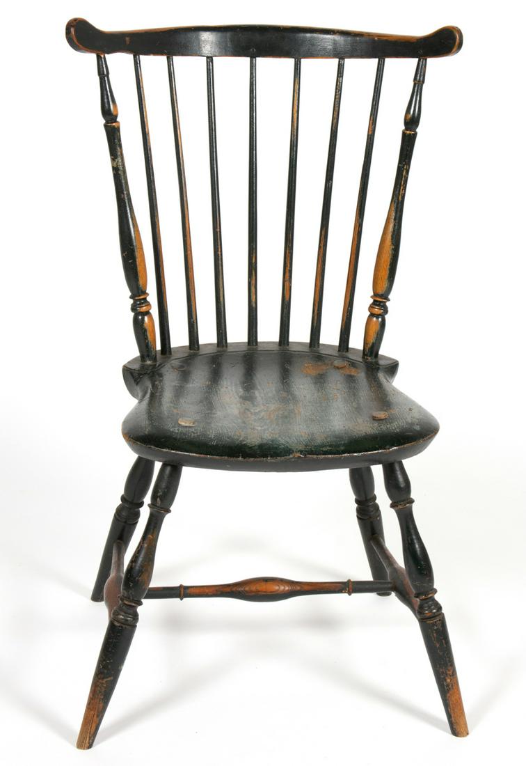 NEW ENGLAND PAINTED FAN-BACK WINDSOR SIDE CHAIR (1 of 4)