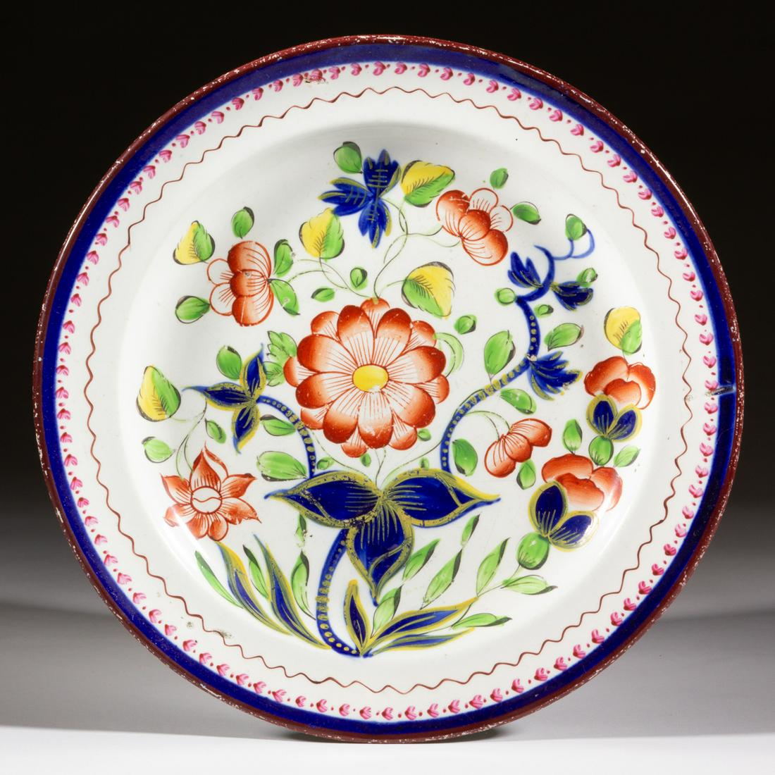 ENGLISH GAUDY DUTCH CERAMIC PLATE (1 of 2)