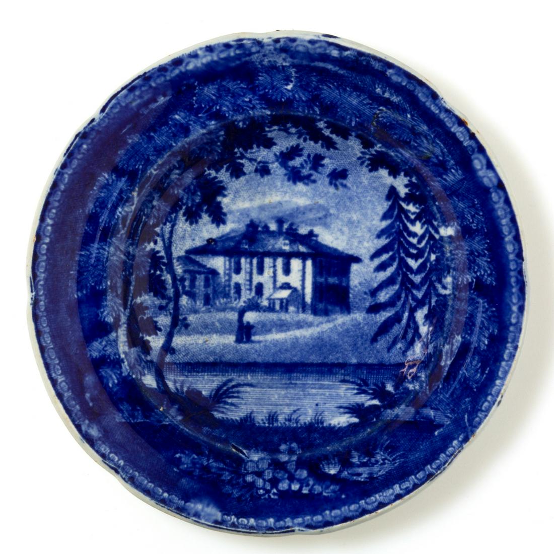STAFFORDSHIRE ENGLISH VIEW TRANSFER-PRINTED CERAMIC CUP (1 of 2)