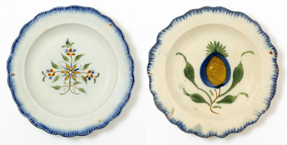 ENGLISH BLUE SHELL EDGE HAND-PAINTED CERAMIC CUP (1 of 5)