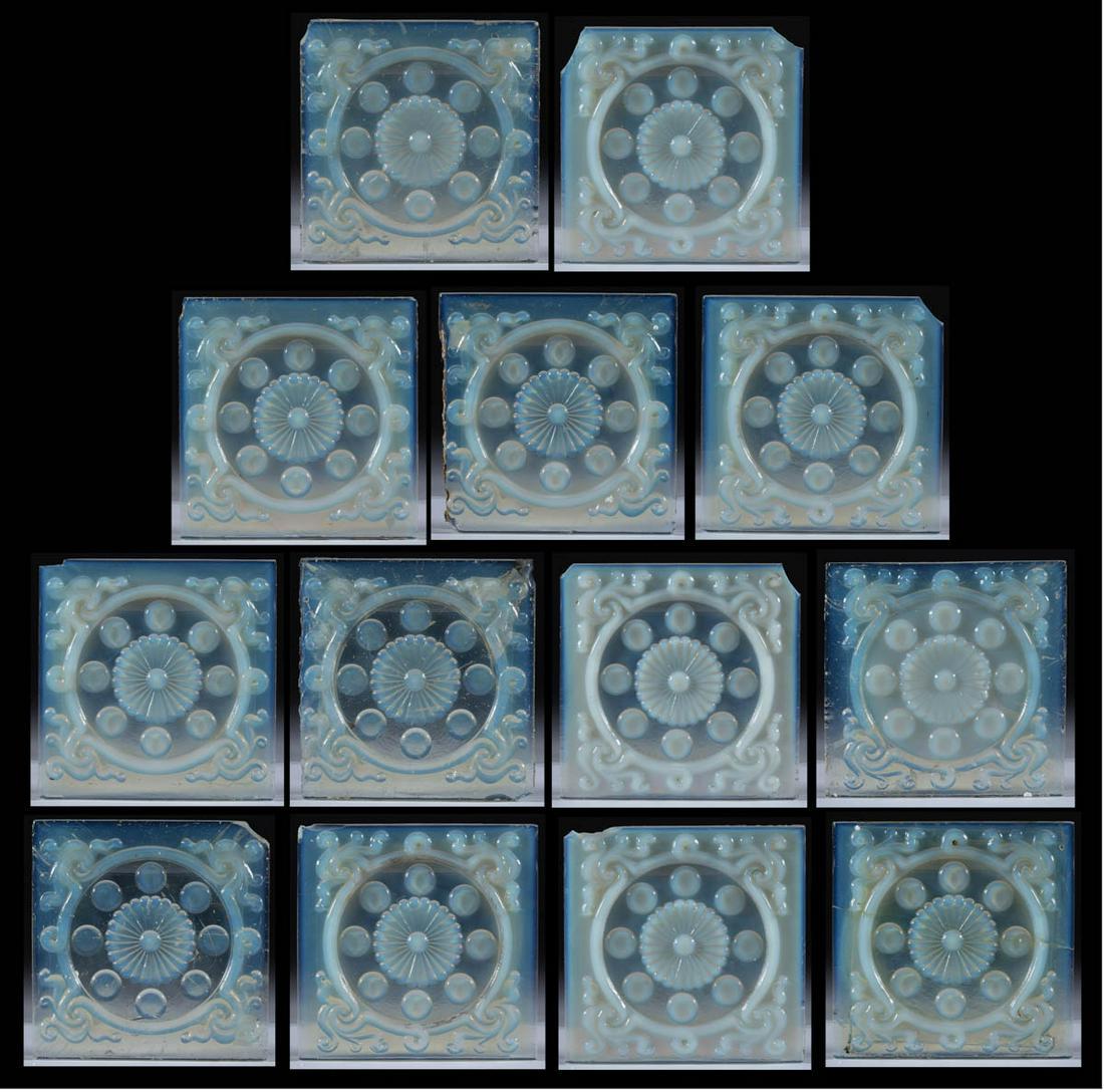 UNLISTED PRESSED GLASS SET OF 13 WINDOW PANES / TILES May 21, 2021 Jeffrey S. Evans