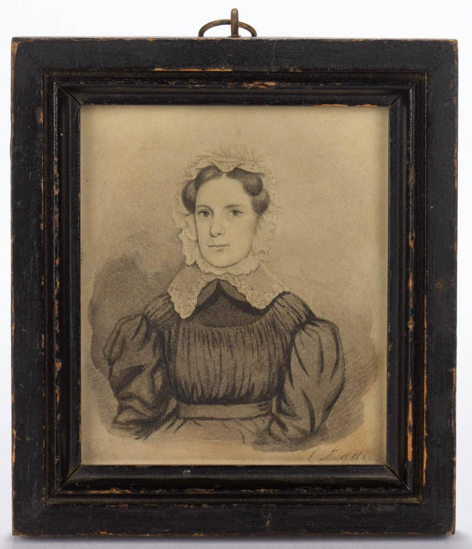 AMERICAN SCHOOL (19TH CENTURY) FOLK ART MINIATURE (1 of 3)