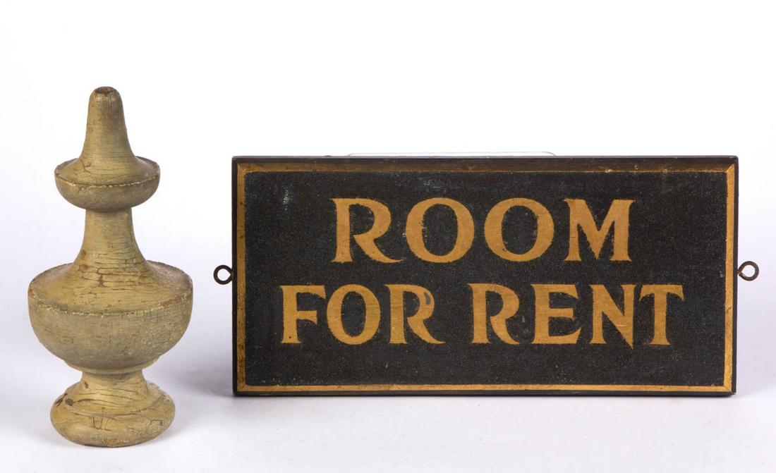 AMERICAN FOLK ART PAINTED WOOD SIGN (1 of 2)