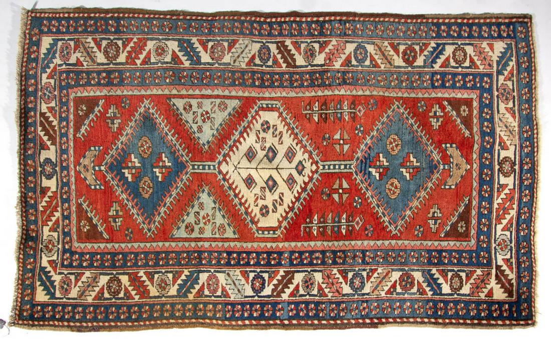 ANTIQUE CAUCASIAN TRIBAL RUG (1 of 6)