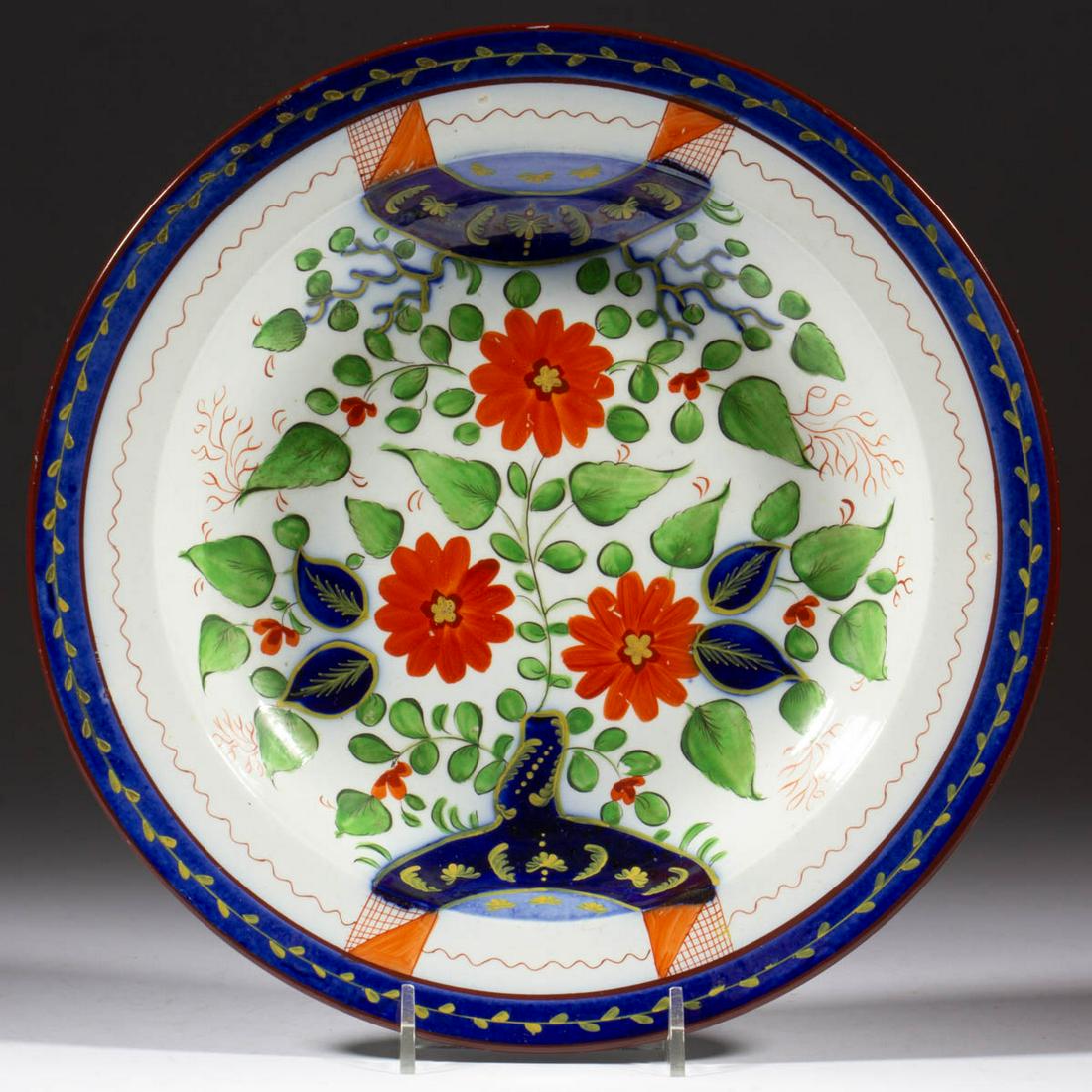 ENGLISH GAUDY DUTCH CERAMIC SOUP PLATE (1 of 2)