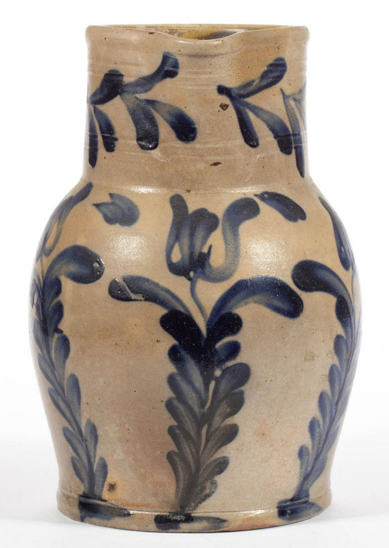 PHILADELPHIA, PENNSYLVANIA DECORATED STONEWARE PITCHER (1 of 4)