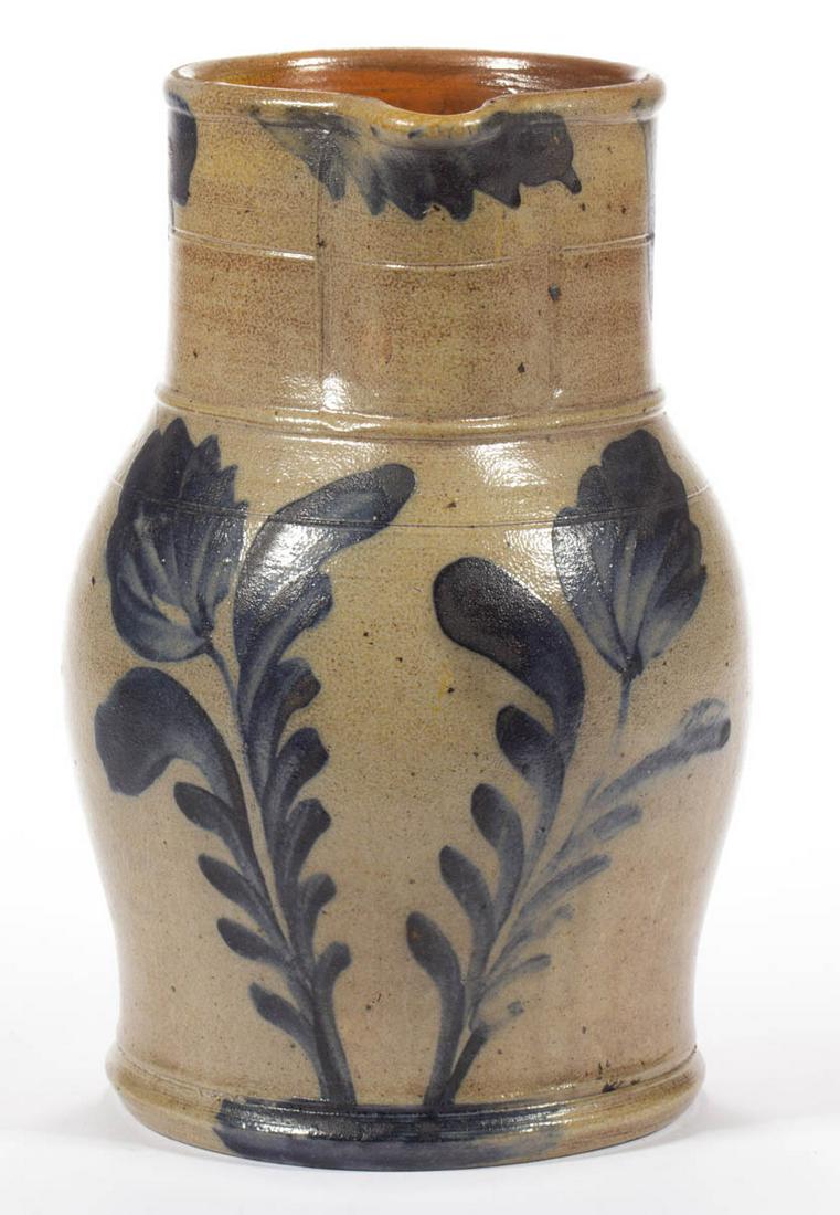 PHILADELPHIA, PENNSYLVANIA DECORATED STONEWARE PITCHER (1 of 4)
