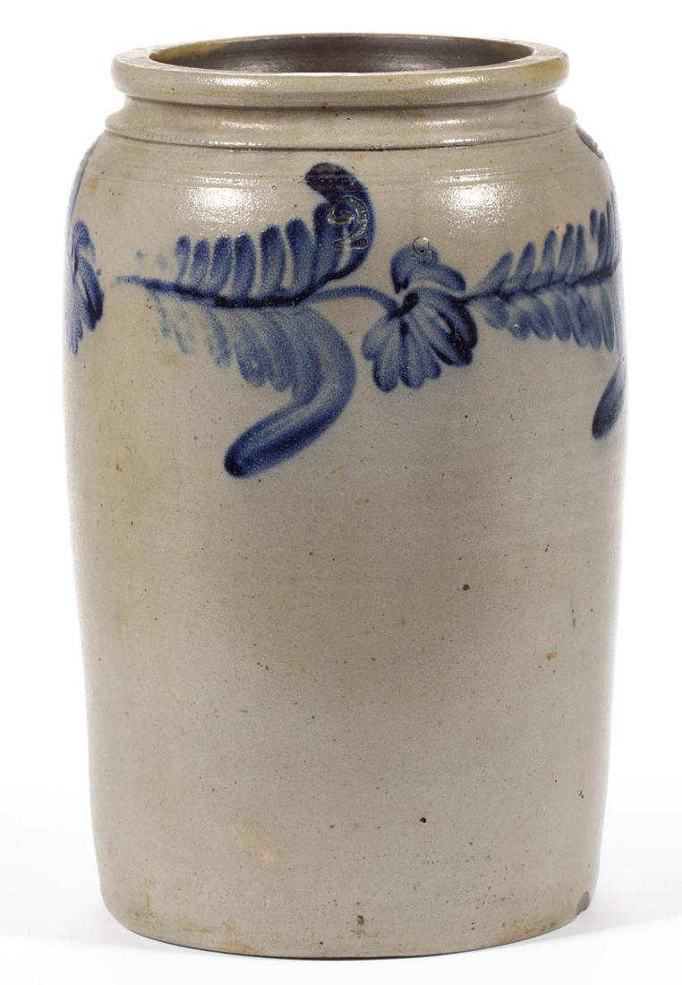 PHILADELPHIA, PENNSYLVANIA DECORATED STONEWARE JAR (1 of 4)