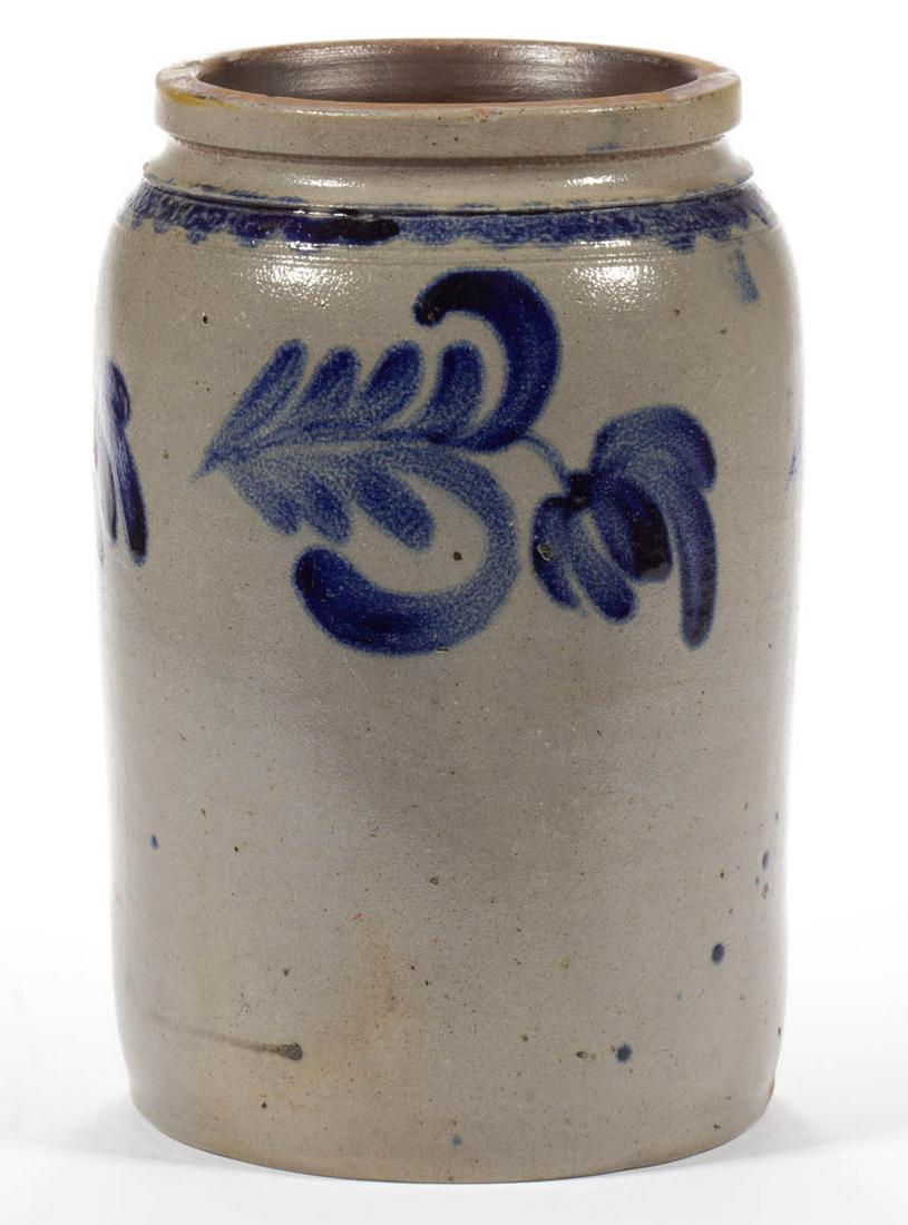 PHILADELPHIA, PENNSYLVANIA DECORATED STONEWARE JAR (1 of 3)