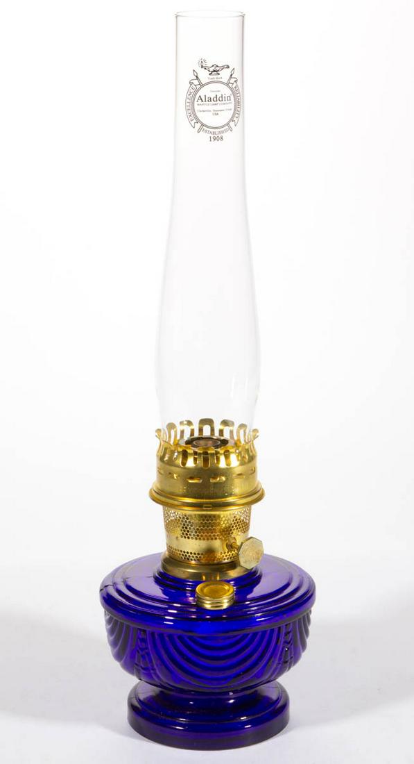 ALADDIN REISSUE FOOTED DRAPE KEROSENE PEDESTAL SHELF (1 of 1)