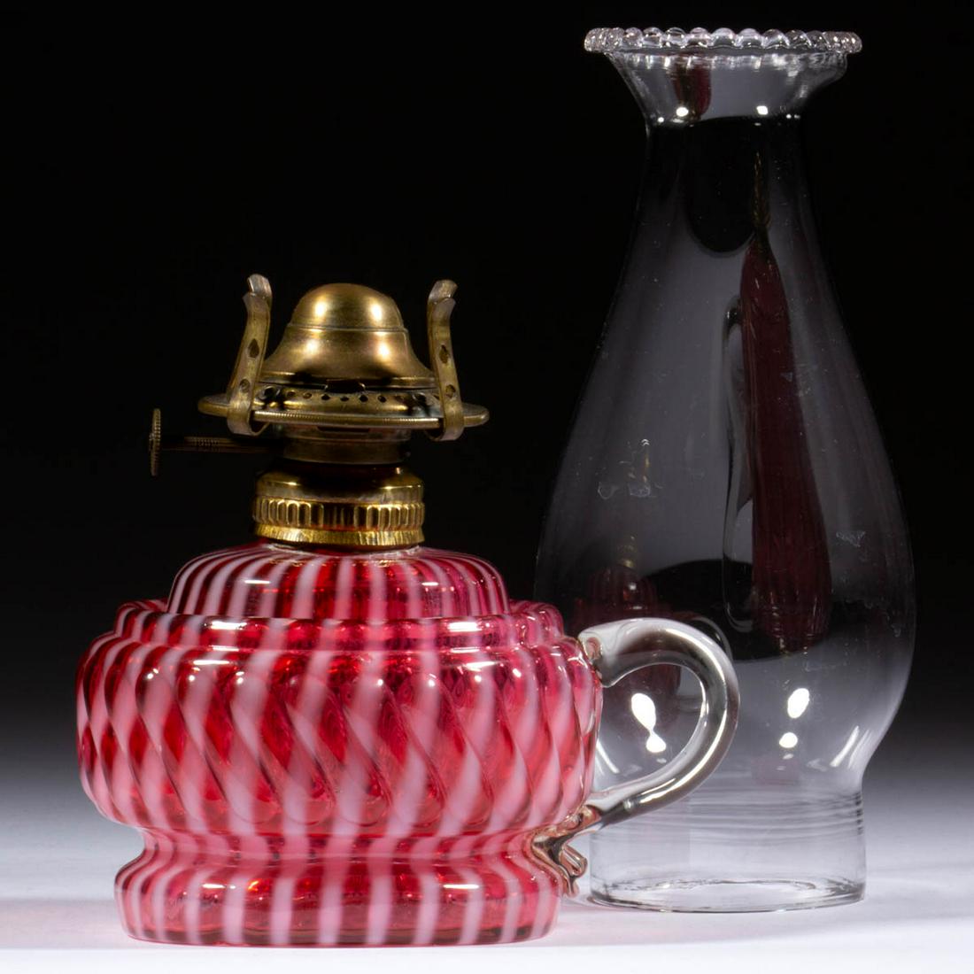 MARKHAM SWIRL BAND - OPALESCENT STRIPES KEROSENE FOOTED (1 of 1)