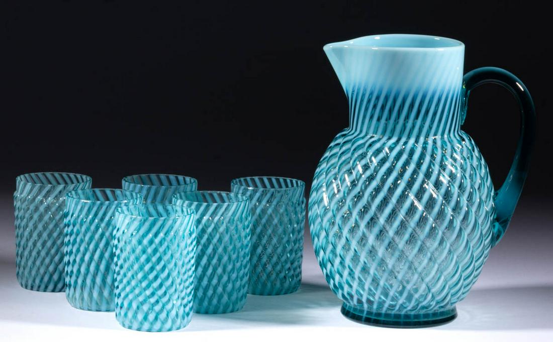 REVERSE SWIRL SEVEN-PIECE WATER SET (1 of 1)