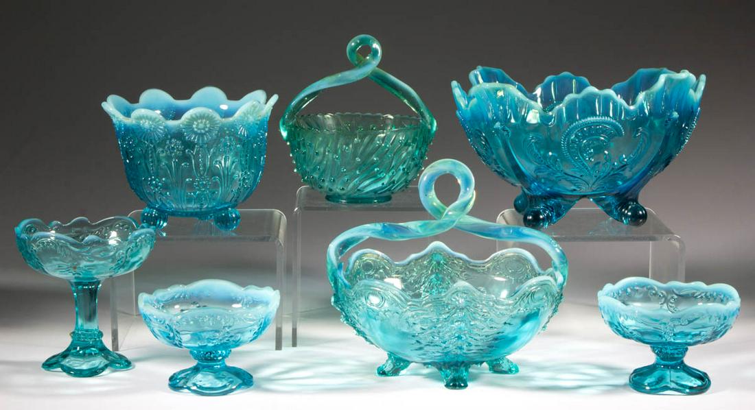 ASSORTED PRESSED OPALESCENT GLASS ARTICLES, LOT OF (1 of 1)