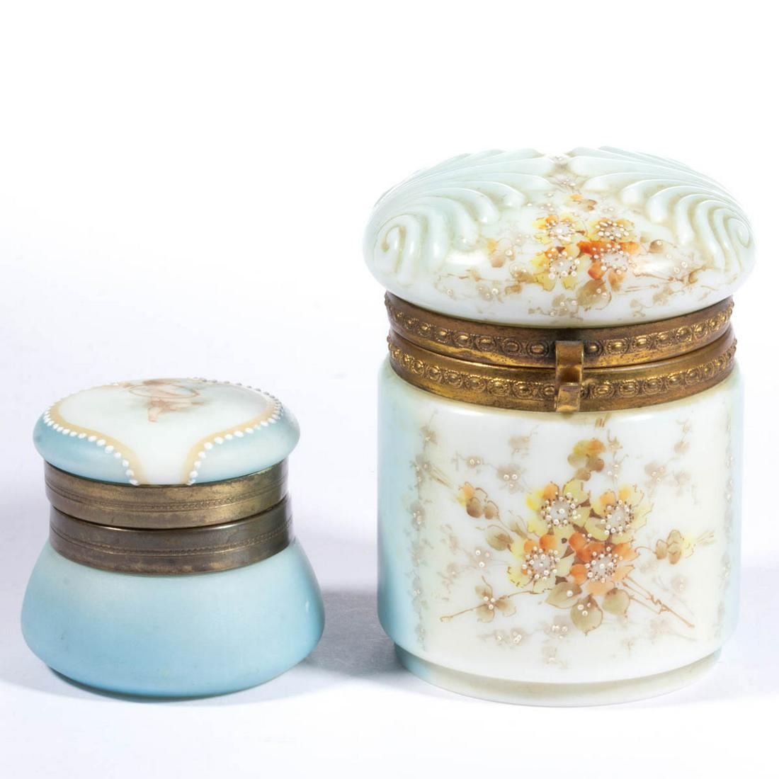 WAVE CREST DECORATED GLASS ARTICLES, LOT OF TWO (1 of 3)