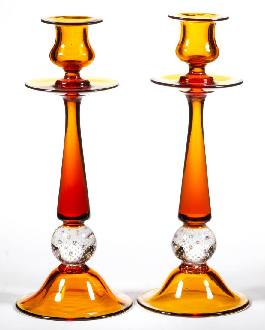 PAIRPOINT ATTRIBUTED B-1811 CONTROLLED BUBBLE PAIR OF (1 of 1)