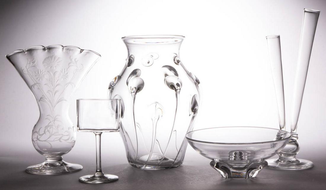 ASSORTED ART GLASS ARTICLES, LOT OF FIVE (1 of 1)