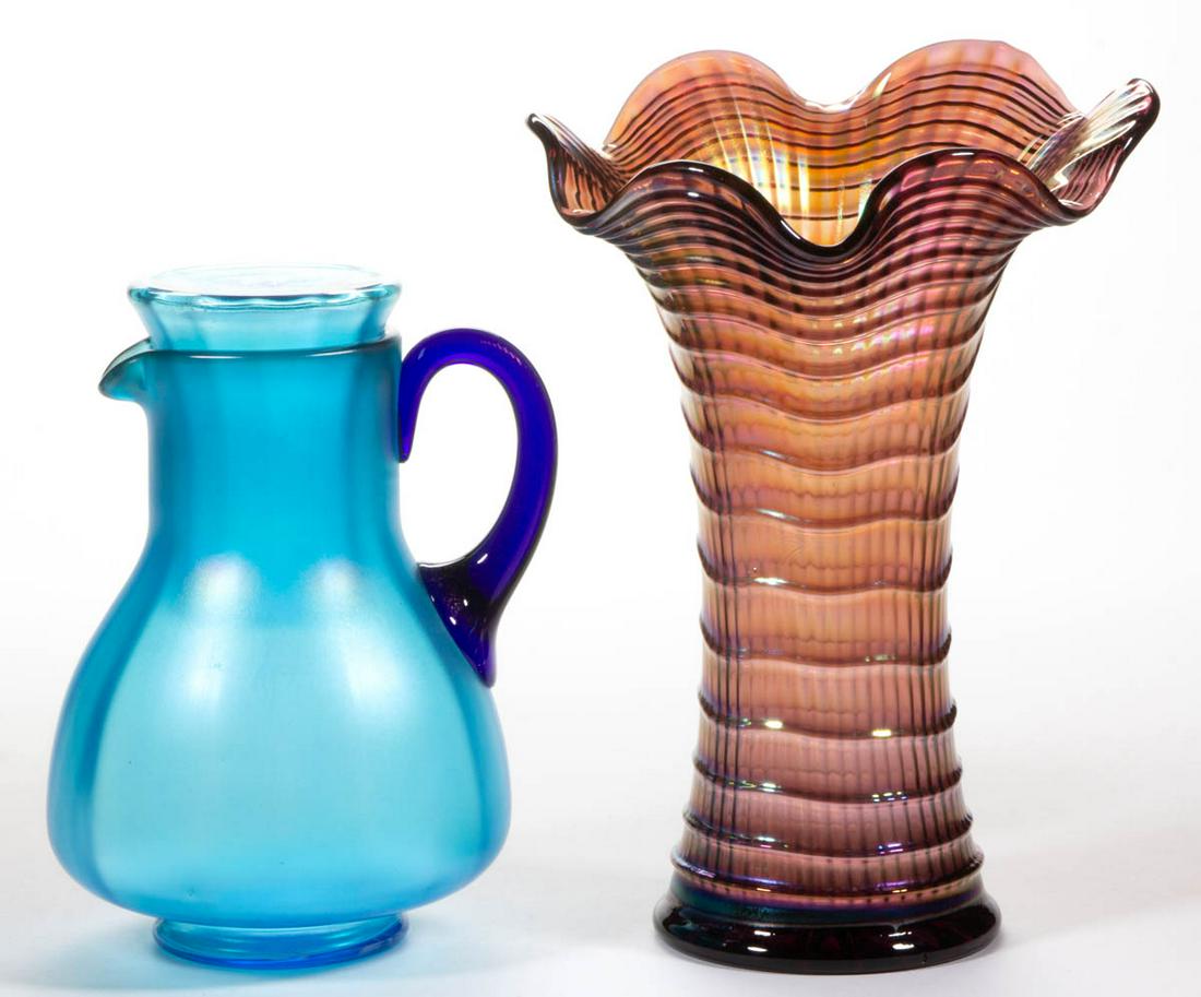 ASSORTED IRIDESCENT GLASS ARTICLES, LOT OF TWO (1 of 1)