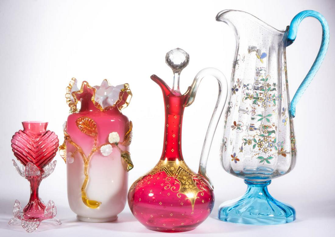 ASSORTED VICTORIAN GLASS ARTICLES, LOT OF FOUR (1 of 1)