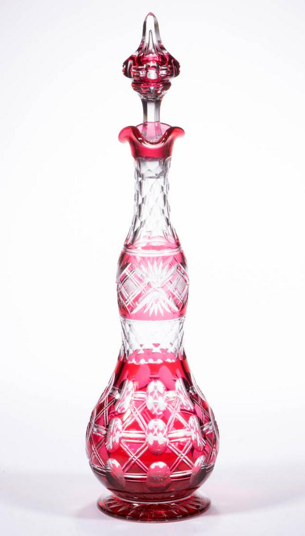 CUT OVERLAY GLASS DECANTER (1 of 1)