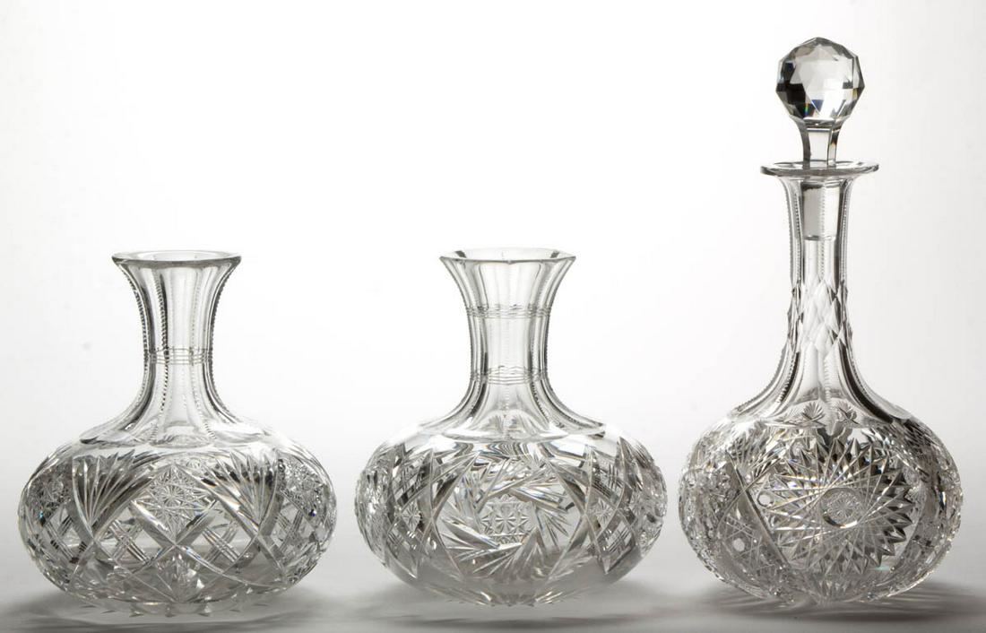 ASSORTED BRILLIANT CUT GLASS DRINKING ARTICLES, LOT OF (1 of 1)