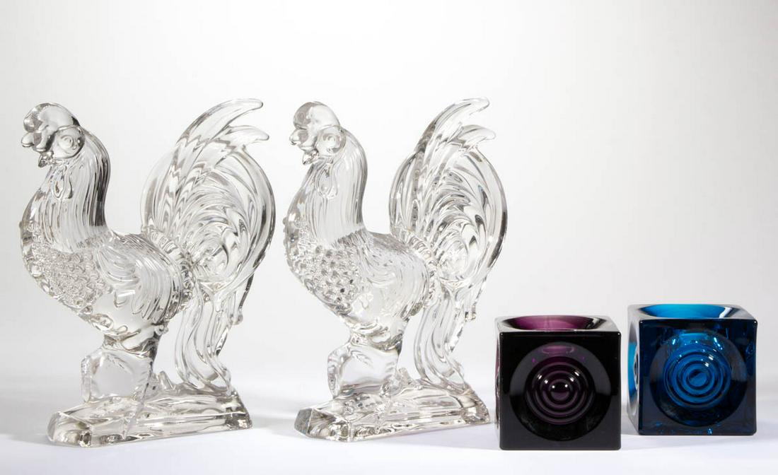 ASSORTED PRESSED GLASS ARTICLES, LOT OF FOUR (1 of 1)