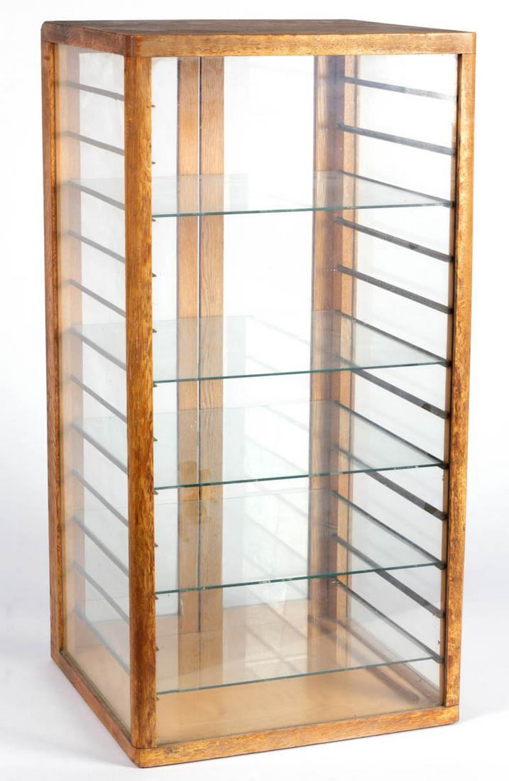 ENGLISH OAK COUNTRY STORE DISPLAY CABINET (1 of 2)