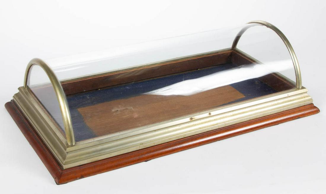 COUNTRY STORE NICKEL-PLATED AND MAHOGANY COUNTER-TOP (1 of 2)