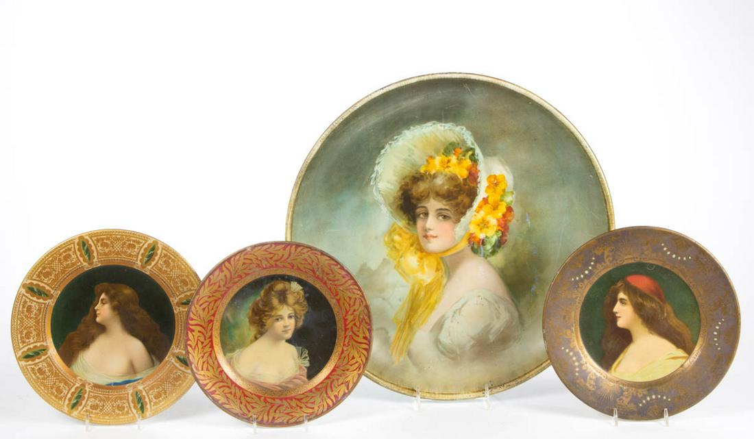 ASSORTED LITHOGRAPHED-TIN ART PLATES / CHARGER, LOT OF (1 of 1)