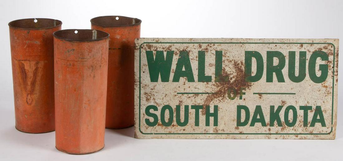 ASSORTED SHEET-IRON ADVERTISING AND DOMESTIC ARTICLES, (1 of 2)