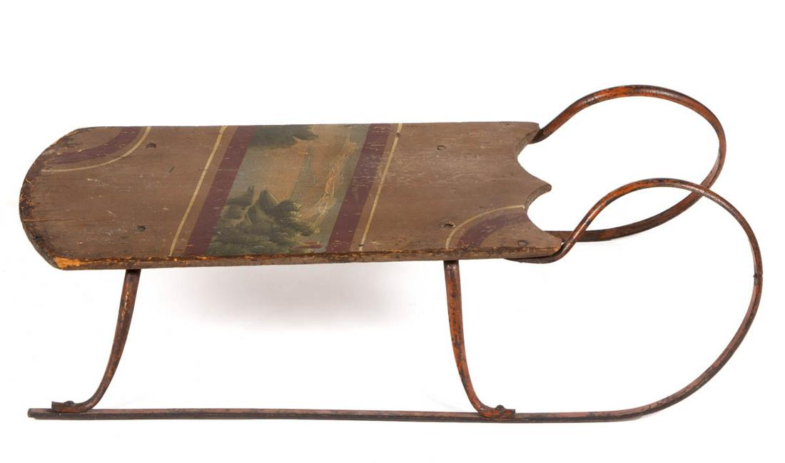 THE CHAMPION PAINT-DECORATED CHILD'S HAND-SLED (1 of 5)