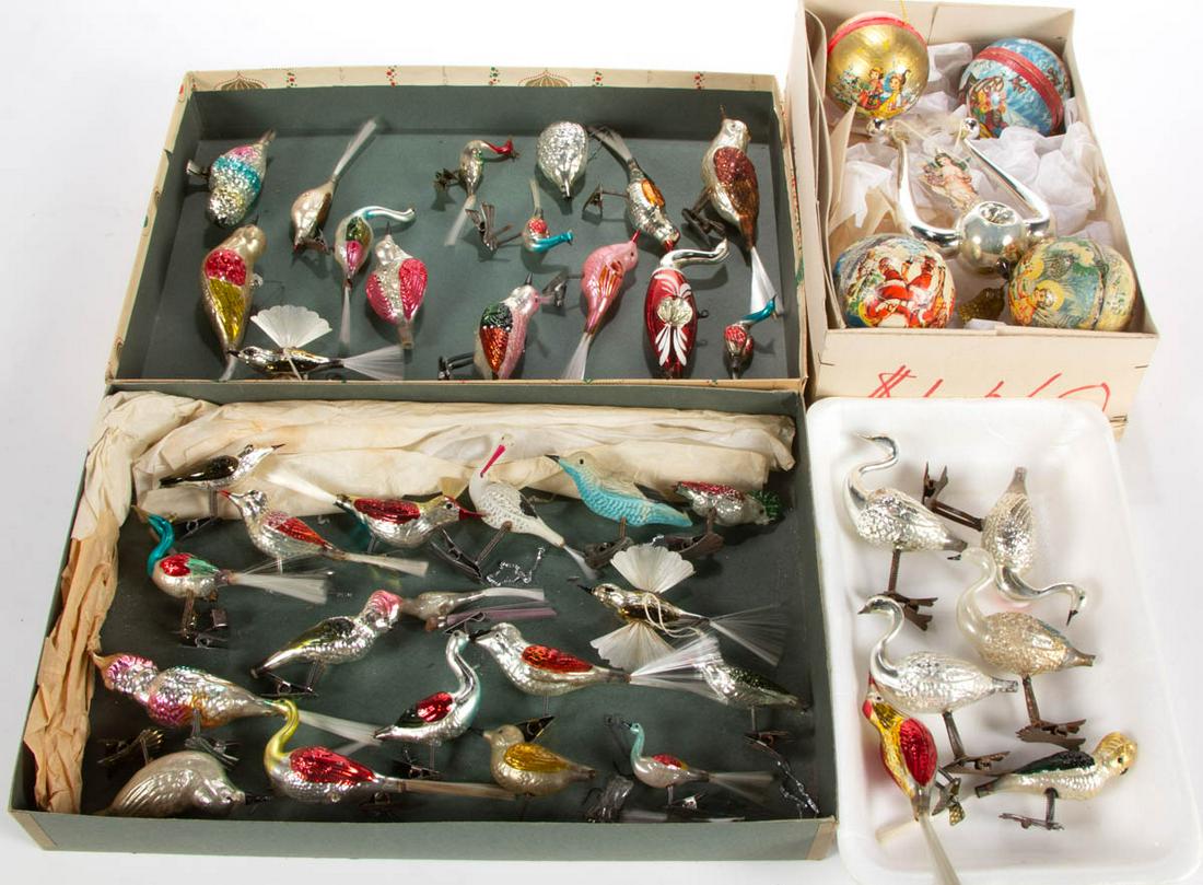ASSORTED FIGURAL BIRD GLASS AND PAPIER-MACHE CHRISTMAS (1 of 1)
