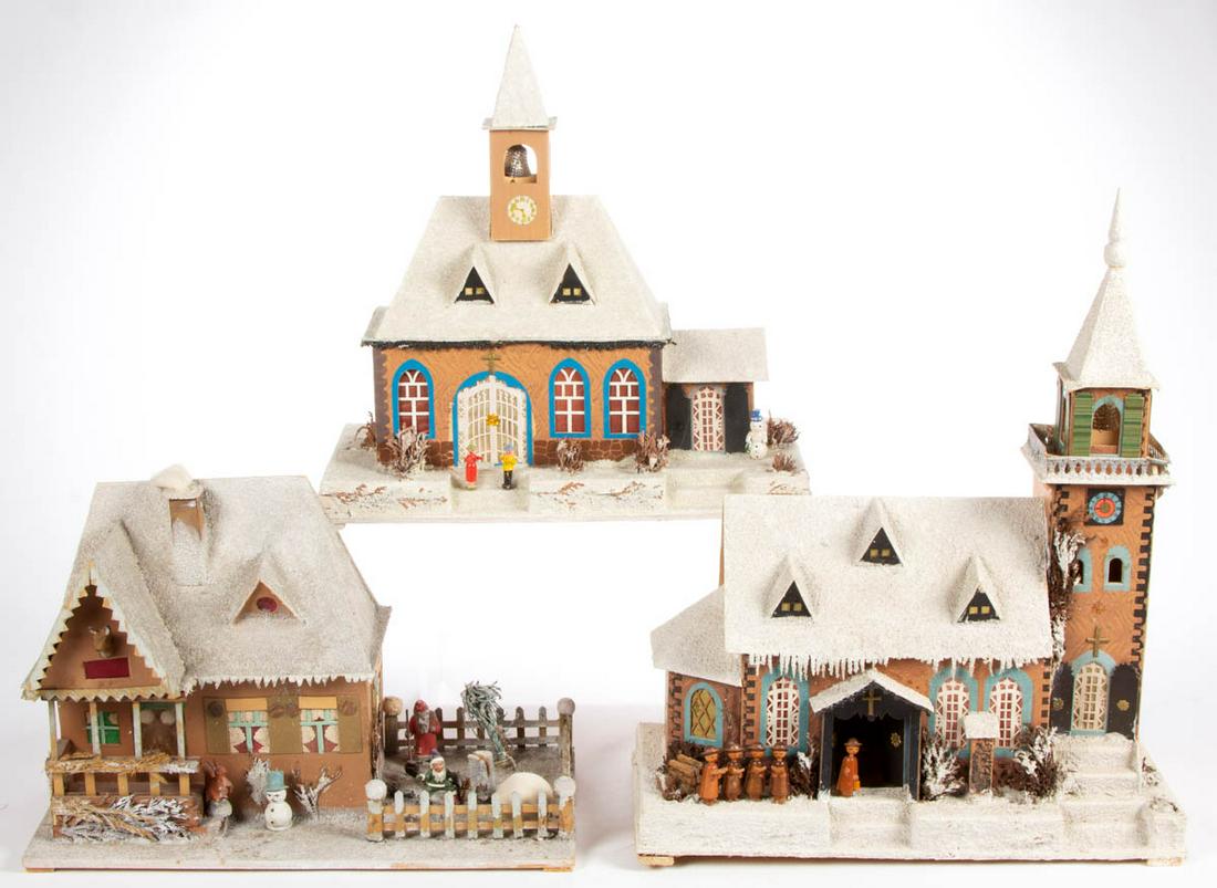 VINTAGE GERMAN CHRISTMAS / HOLIDAY CANDLE HOUSES, LOT (1 of 5)