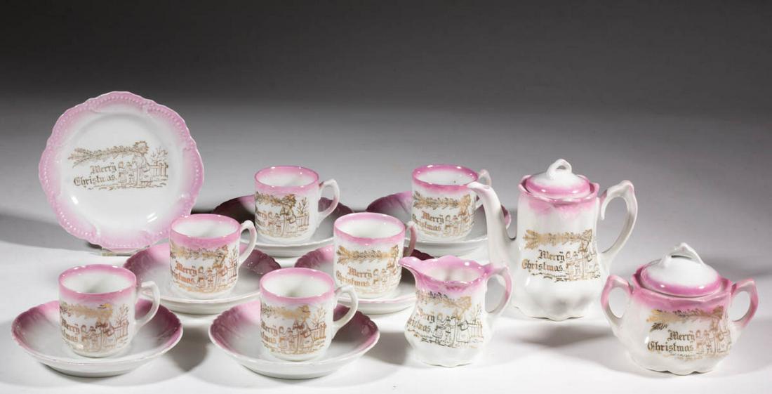 GERMAN PORCELAIN "MERRY CHRISTMAS" CHILDREN’S TOY (1 of 1)