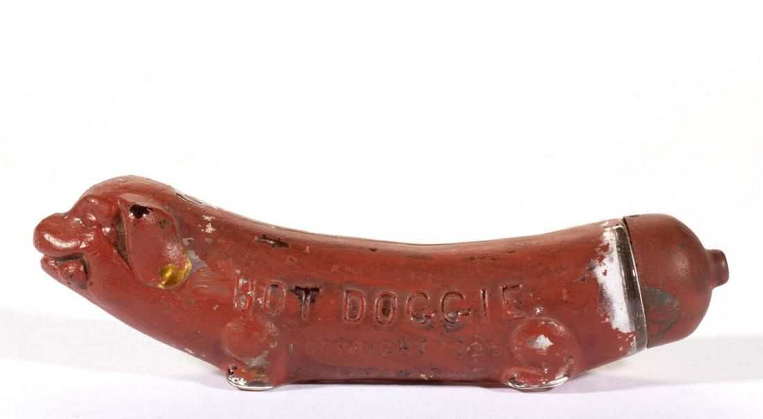 HOT DOGGIE FIGURAL HOT DOG CANDY CONTAINER (1 of 2)