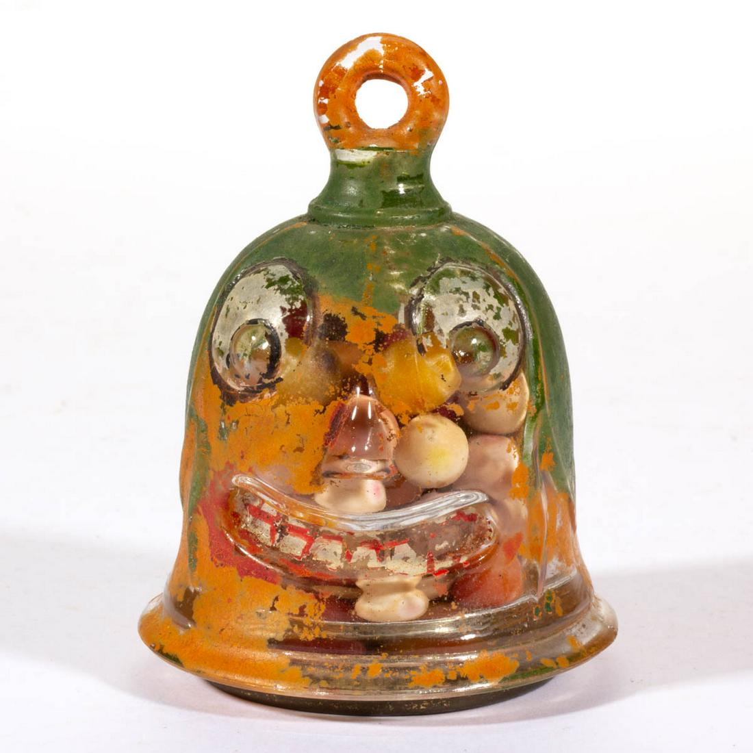 GOBLIN HEAD FIGURAL GLASS CANDY CONTAINER (1 of 2)