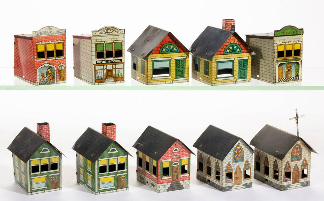 TIN LITHOGRAPHED FIGURAL BUILDING CANDY CONTAINER (1 of 1)