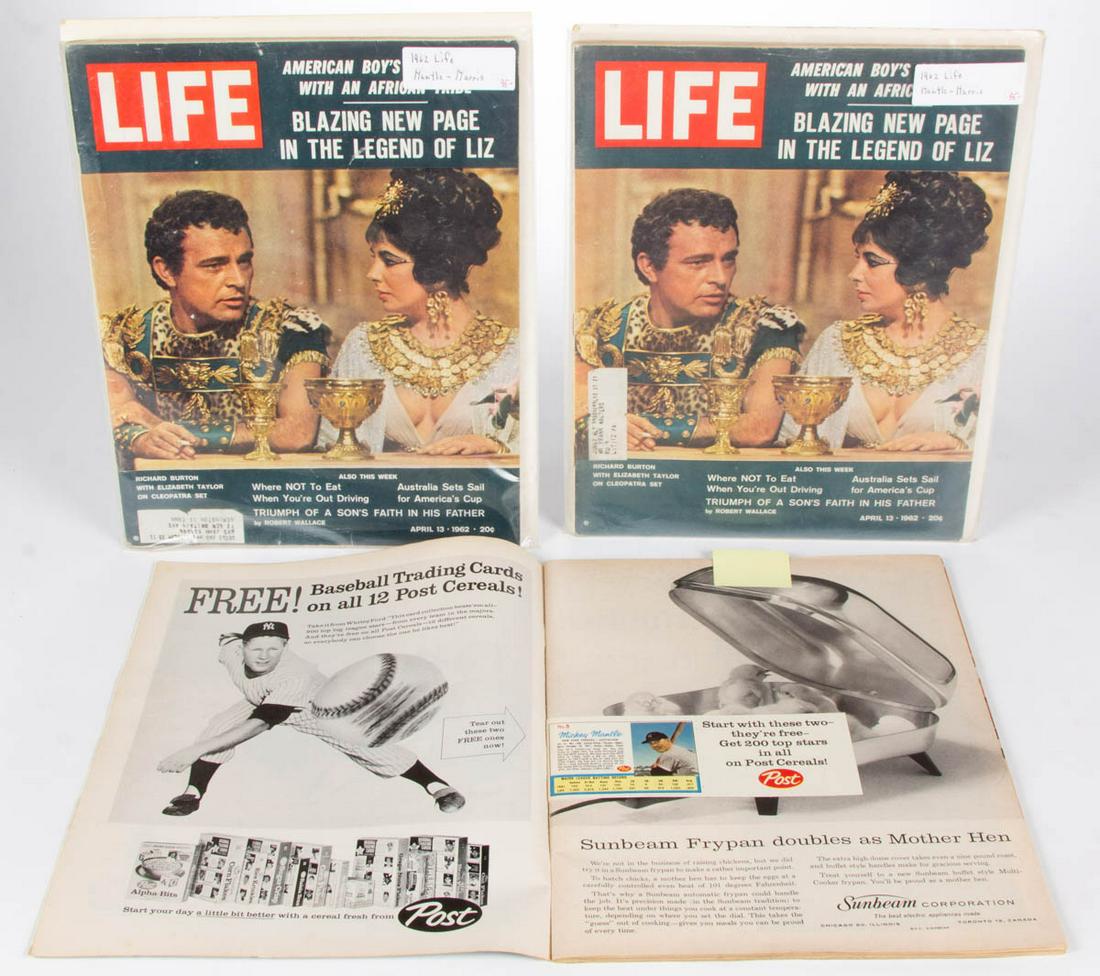 1962 LIFE MAGAZINES OF BASEBALL INTEREST, LOT OF THREE (1 of 2)