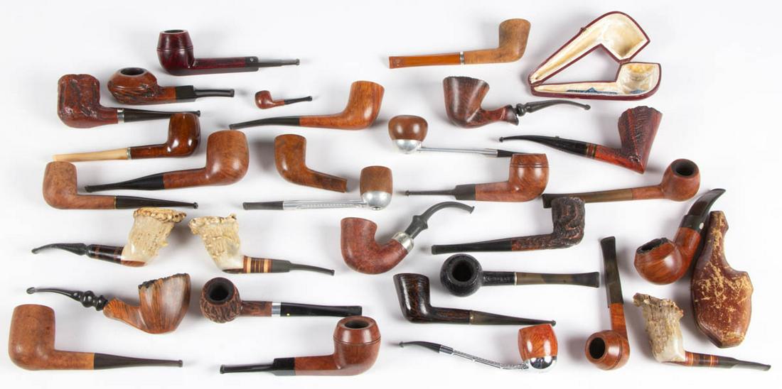 ASSORTED VINTAGE SMOKING PIPES, LOT OF 30 (1 of 1)