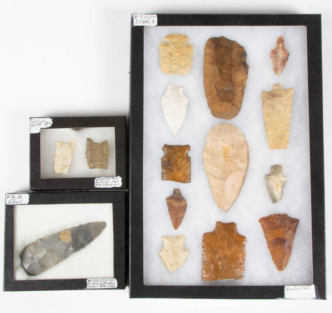 NATIVE AMERICAN STONE POINTS AND TOOLS, LOT OF 15 (1 of 1)