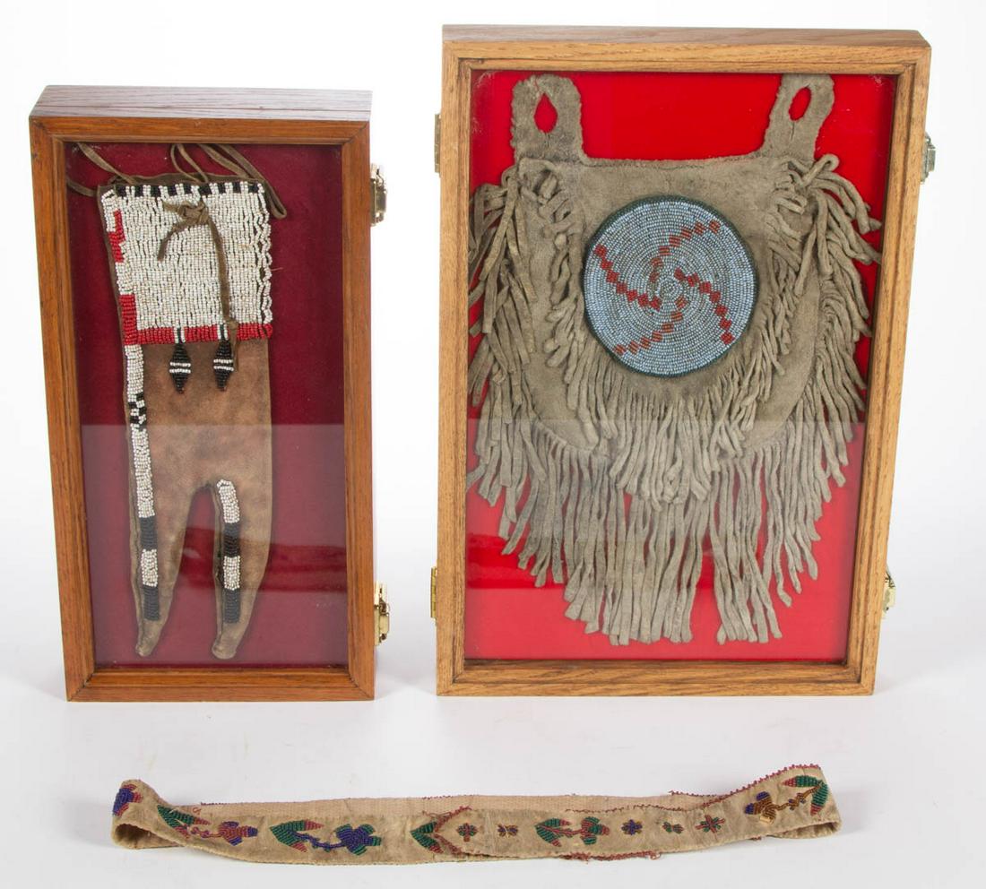 NATIVE AMERICAN AND POSSIBLY OTHER BEADWORK ARTICLES, (1 of 7)