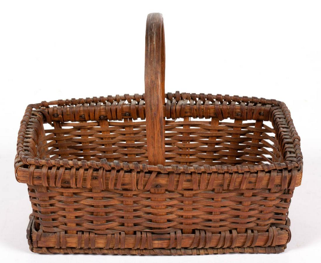 SOUTHERN APPALACHIAN STAVE-TYPE WOVEN-SPLINT BASKET (1 of 5)