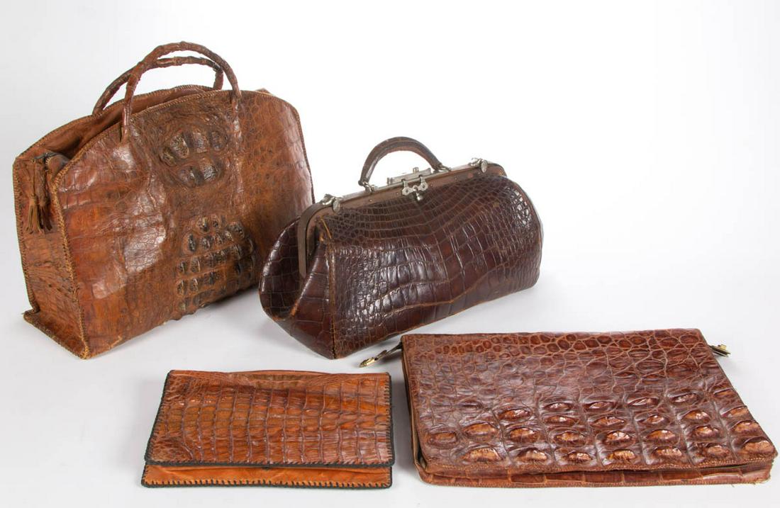 VINTAGE ALLIGATOR BAGS / PURSES, LOT OF FOUR (1 of 11)