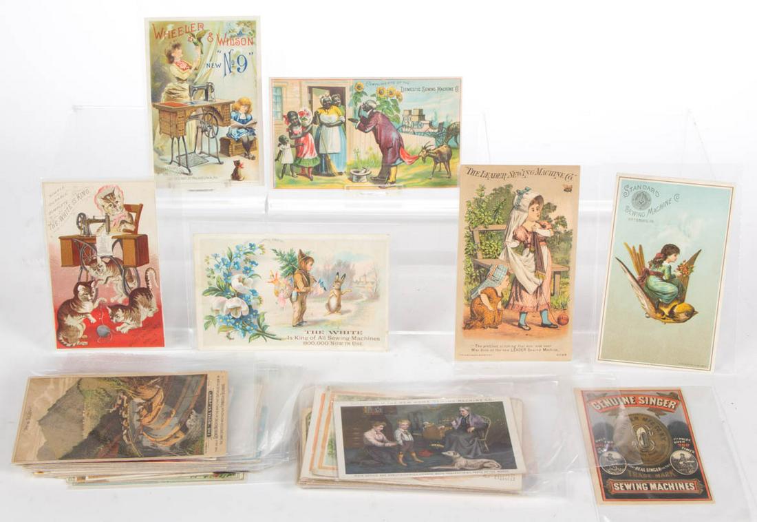 ASSORTED SEWING MACHINE TRADE CARDS, LOT OF 70 (1 of 1)