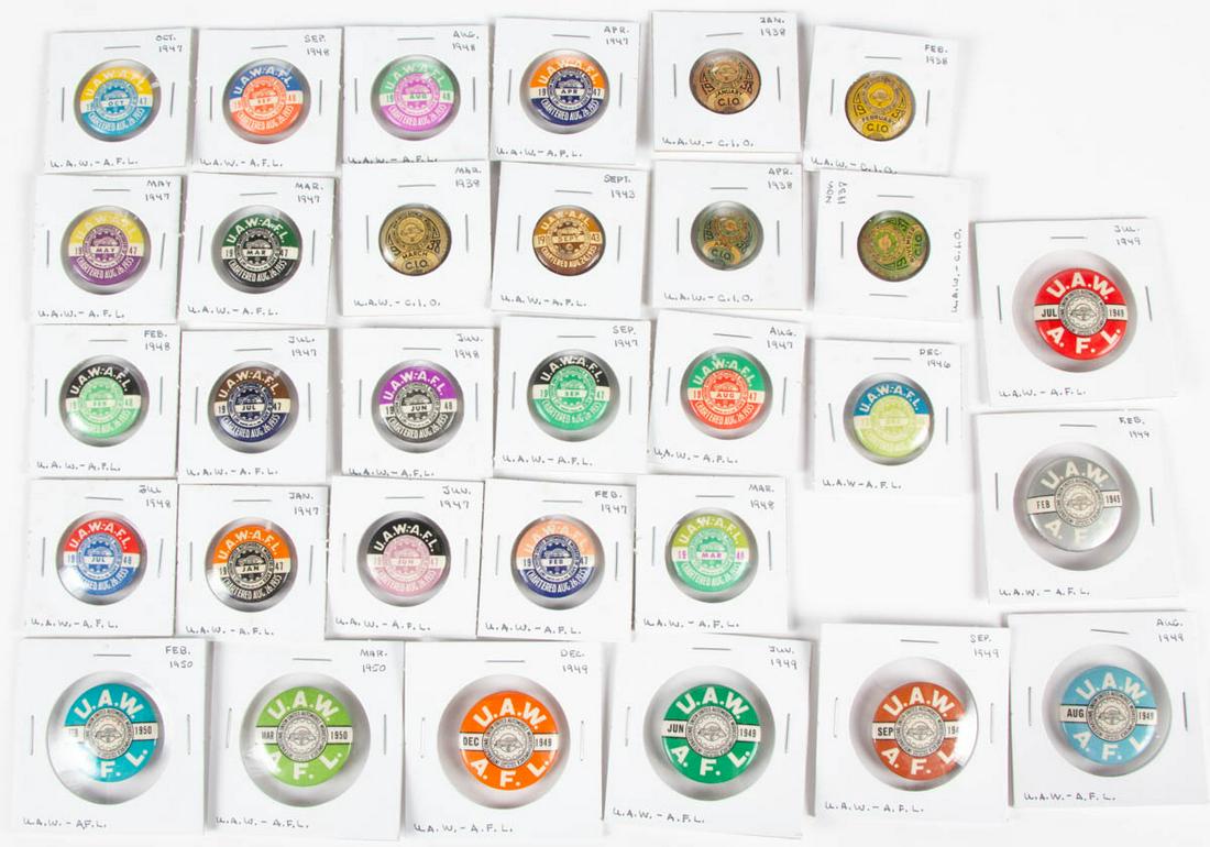 AMERICAN LABOR UNION PINBACK BUTTONS, LOT OF 31 (1 of 1)