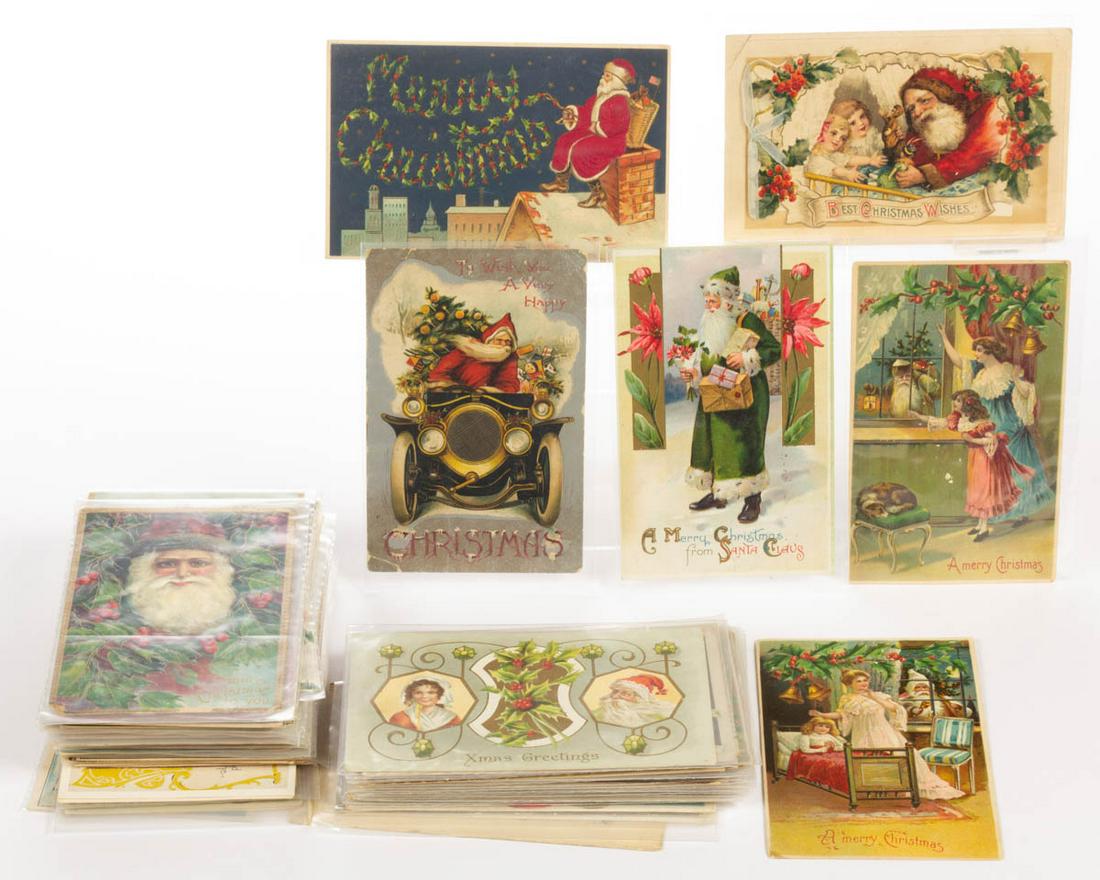 SANTA CLAUS CHRISTMAS GREETING POST CARDS, LOT OF 108 (1 of 1)