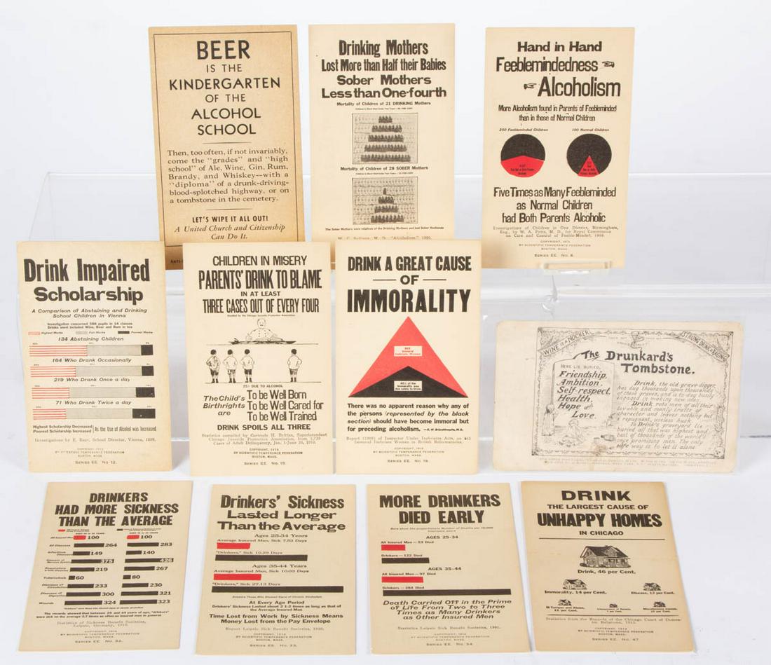 ANTI-SALOON LEAGUE / TEMPERANCE POST CARDS, LOT OF TEN (1 of 1)