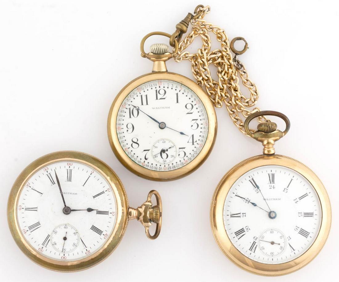 WALTHAM 17-JEWEL POCKET WATCHES, LOT OF THREE (1 of 3)